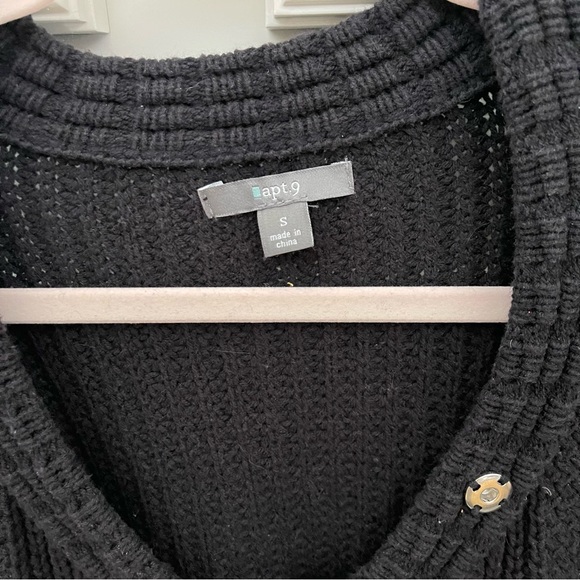 Apt. 9 Chunky Black Sweater/Coatigan - Size SMALL - Picture 4 of 4